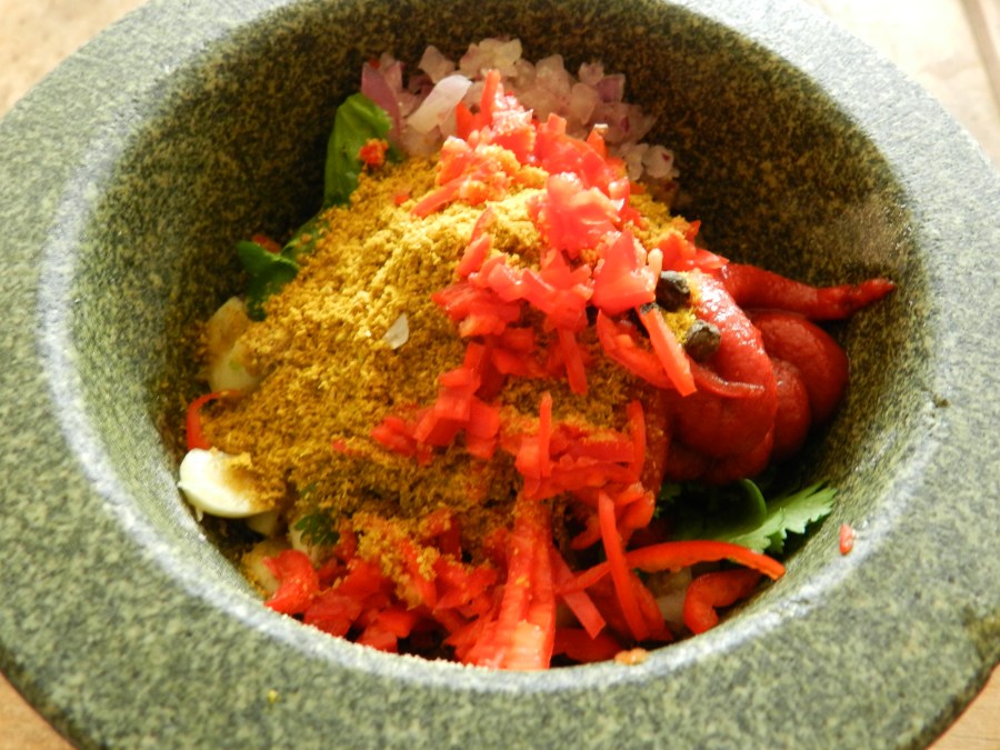Mortar and Pestle spice mixing