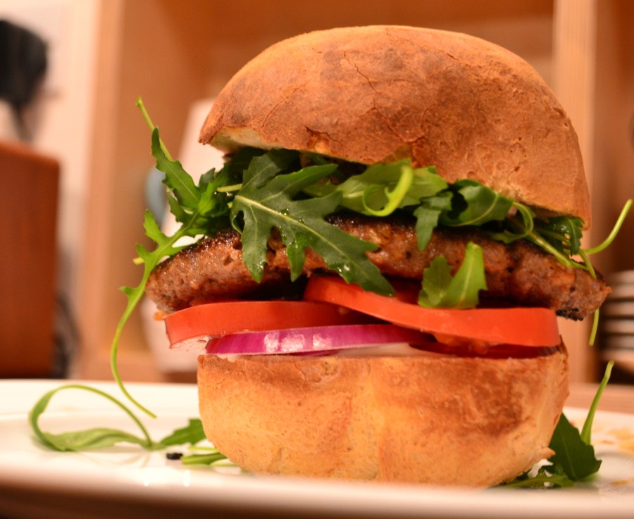 Homemade beef burger