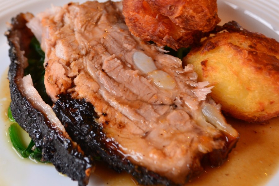 Slow roasted pork belly