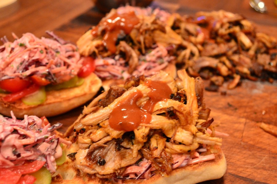 Pulled Pork, Slaw and BBQ Sauce