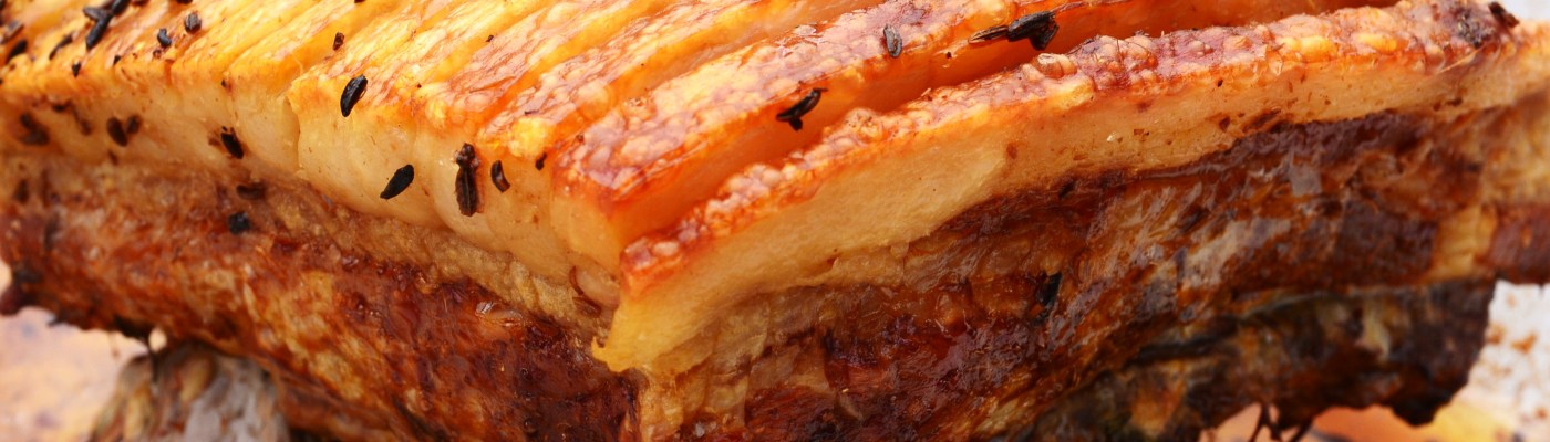 Slow roasted pork belly
