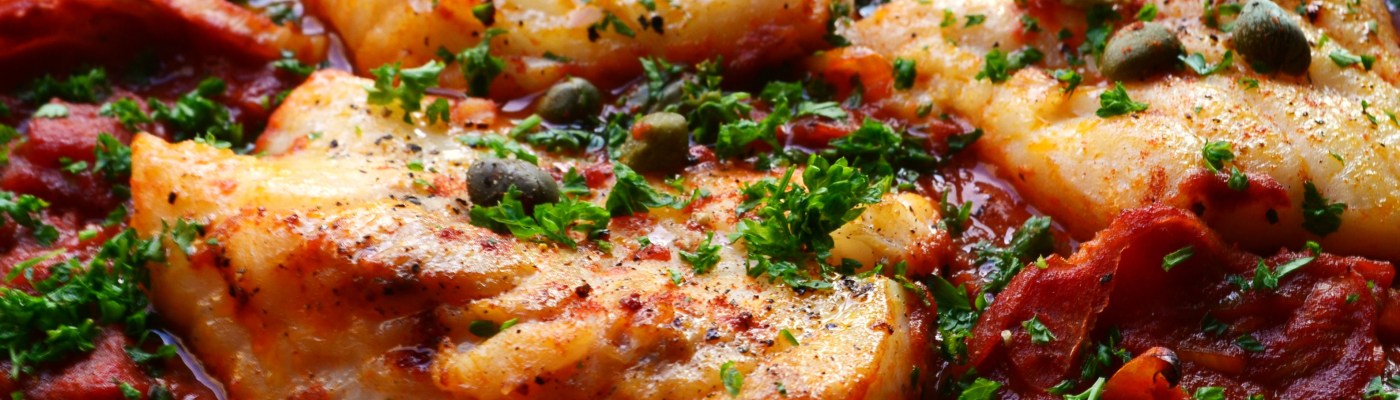 Cod and tomatoes