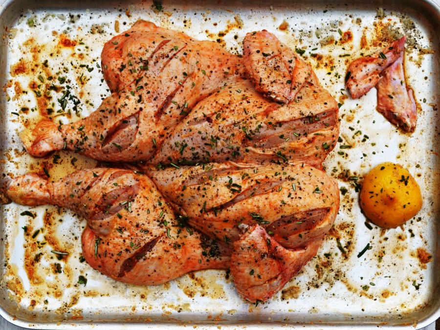Spatchcock a chicken for faster cooking